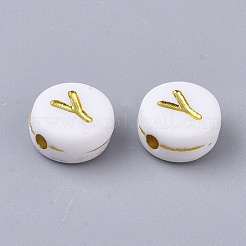 Perles acryliques plaquées&nbsp;X-PACR-R242-01Y