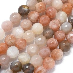 Brins de perles naturelles multi-pierre de lune&nbsp;G-B165-A02-8mm