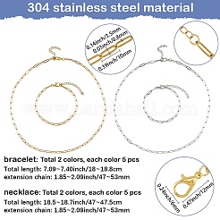 304 Edelstahl Büroklammer Ketten Halsketten & Armband Schmuck-Sets&nbsp;SJEW-SC0001-07