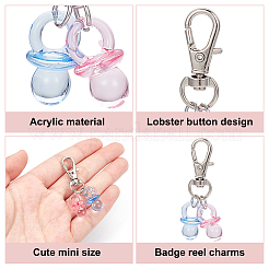10 pieza de colgante de carrete de insignia de acrílico con forma de pezón para decoración&nbsp;HJEW-DR00057