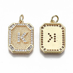 Pendentifs en laiton zircon cubique transparent&nbsp;KK-S356-234K-G-NF
