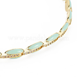 Collares de tenis con eslabones de circonio cúbico micro pavé de latón para mujer&nbsp;NJEW-T013-01G-05