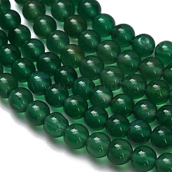 Natürliche grüne Onyx Achat (gefärbt und erhitzt) Perlen Stränge&nbsp;G-C262-B06-4mm