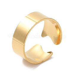 Bague ouverte simple en acier inoxydable 304 avec placage ionique (IP) pour femme&nbsp;RJEW-M149-22G