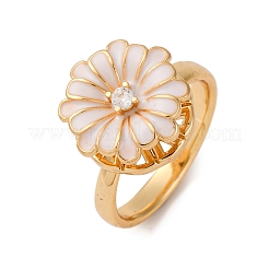 Anillos giratorios de latón con micropavé de circonitas cúbicas&nbsp;RJEW-S636-04G