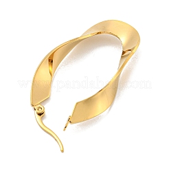 Boucle d'oreille créole ovale irrégulière en acier inoxydable 202&nbsp;EJEW-H003-10G