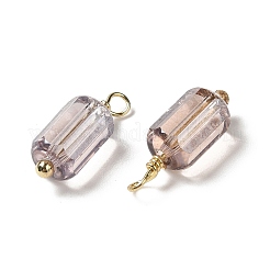 Breloques en verre semi-plaqué&nbsp;KK-P242-23G-01