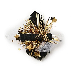 Pinza para el pelo con forma de cocodrilo y tejido de fieltro brillante con temática navideña&nbsp;PHAR-U002-01K