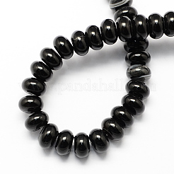 Stränge aus natürlich gefärbten und erhitzten schwarzen Onyxperlen&nbsp;G-S105-6mm-03