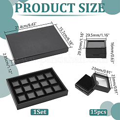 Plateaux d'organisation de diamants en vrac en papier rectangle&nbsp;CON-WH0095-80A