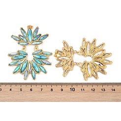 Pendientes de botón de vidrio de acero inoxidable 304 para mujer&nbsp;EJEW-M095-14G-01
