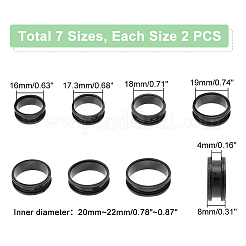 14 Stück Unisex-Fingerring-Set aus Edelstahl in 7 Größen mit Rillen&nbsp;RJEW-UN0002-65EB