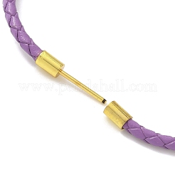 Braccialetto con cordino rotondo intrecciato in similpelle da 3 mm&nbsp;MAK-S075-01G-Q