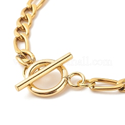 Figaro-Kettenarmband aus 304er Edelstahl mit Knebelverschluss für Damen&nbsp;BJEW-JB07690