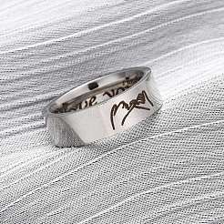 Anillos de dedo de acero inoxidable 304&nbsp;RJEW-G352-01P