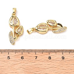 Pendentifs avec zircon cubiques à micro-pavés en laiton&nbsp;KK-G533-04G-01