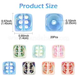 20 Stück transparente Acrylperlen mit UV-Beschichtung&nbsp;OACR-FS0002-39