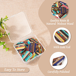 14 pièces 7 pendentifs en résine transparente et bois de noyer&nbsp;RESI-TA0002-06