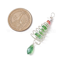 Grands pendentifs en verre avec fil de cuivre sur le thème de Noël&nbsp;PALLOY-JF02857-01