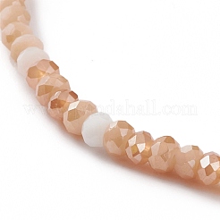Bracelets extensibles en perles de verre rondelles à facettes&nbsp;BJEW-JB05793-02
