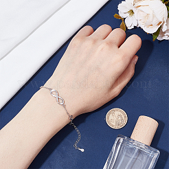 1 Stück 925 Gliederarmbänder aus Sterlingsilber mit Mikropavé und Zirkonia&nbsp;BJEW-AR0001-10