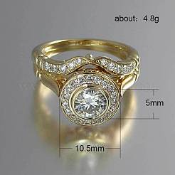 2 bague en alliage avec strass en cristal&nbsp;FS-WG4C099-02
