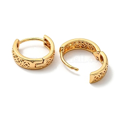 Orecchini a cerchio cavo in ottone&nbsp;EJEW-M236-01E-G
