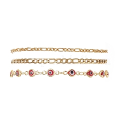 Bracelets en chaîne et maillons en acier inoxydable 304 avec motif de mauvais œil pour femmes&nbsp;BJEW-JB12449-03