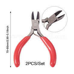 2 Schmuckzange aus Kohlenstoffstahl mit roten Griffen&nbsp;TOOL-TA0001-18