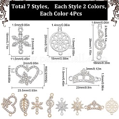 56 breloque connecteur en alliage de cristal et strass de style 14&nbsp;FIND-SC0007-90