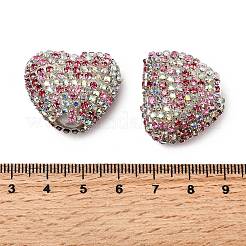 Perles en acrylique scintillantes en forme de cœur ornées de strass&nbsp;OACR-NH0001-02B-02
