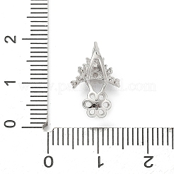 925 Sterlingsilber-Anhänger mit Blumenanhänger und klaren Zirkonia-Anhängern&nbsp;STER-P068-02P