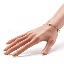 Perles de coquillage et perles acryliques bracelets à maillons de fleurs&nbsp;X1-BJEW-TA00003-04