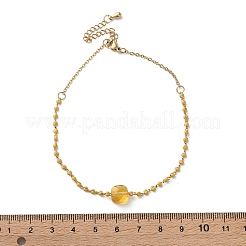 Bracciali a catena con maglie in perline di vetro in acciaio inossidabile 304&nbsp;BJEW-A036-14G-02