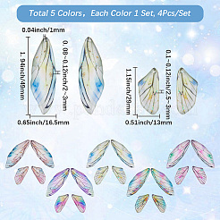 5 Set Anhänger aus Epoxidharz in 5 Farben.&nbsp;RESI-SC0006-20