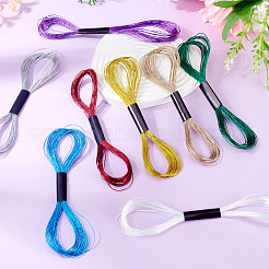 8 Strang 8 Farben 6-fädiges Polyester-Stickgarn in Metallic-Optik&nbsp;DIY-TAC0020-73