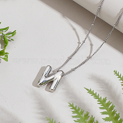 1 chaîne en laiton avec pendentifs en alliage de lettres&nbsp;NJEW-LP0001-41N-P