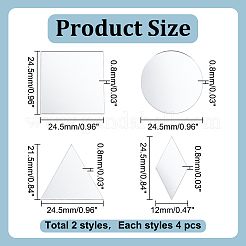 200 Stück 4 Stile Acrylspiegel-Wandaufkleber&nbsp;DIY-HY0002-46