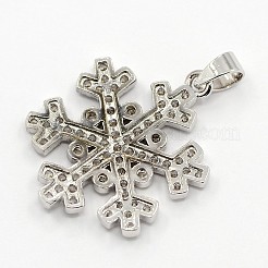 Cz Weihnachtsschmuck Messing Micro Pave Zirkonia Anhänger Schneeflocke&nbsp;ZIRC-M026-01P
