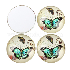Papillon moitié de verre imprimé rond / dôme cabochons&nbsp;GGLA-N004-18mm-C