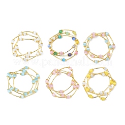 6 bracciale multifilo con perline rotonde a forma di occhio di gatto in 6 colori per donna&nbsp;BJEW-JB12338