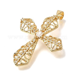 Pendenti in zirconi cubici trasparenti in micro pavè di ottone&nbsp;CU-CBA9883-05G-G