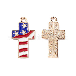 Pendenti smaltati in lega stile bandiera americana&nbsp;ENAM-K067-30