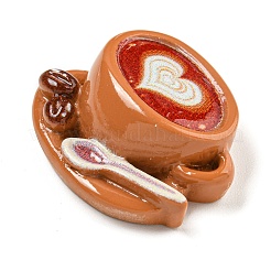 Kaffee-Thema undurchsichtige Harz Decoden Cabochons&nbsp;RESI-M042-01B