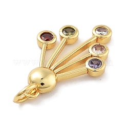 Porte micro ouvrent pendentifs zircone cubique en laiton de placage&nbsp;KK-Z071-74G-02