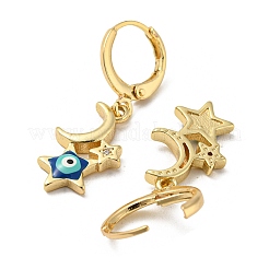 Orecchini pendenti a leva in ottone dorato&nbsp;EJEW-A033-18G-01