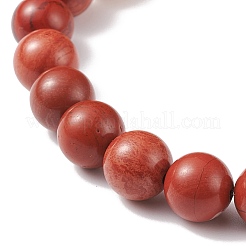 Bracelet extensible de perles rondes en jaspe rouge naturel&nbsp;BJEW-JB08404