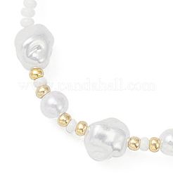 Stretch-Armband und Perlenkette aus ABS-Kunststoff mit Imitationsperlen&nbsp;SJEW-JS01278