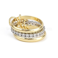 Bagues en laiton avec zircone cubique de micro pave&nbsp;RJEW-D325-01PG-08