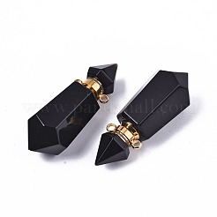 Facettierte Anhänger aus natürlichem Obsidian&nbsp;G-T131-15A